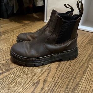 Dr. Martens Women's Brown Leather Chelsea Combat Boots